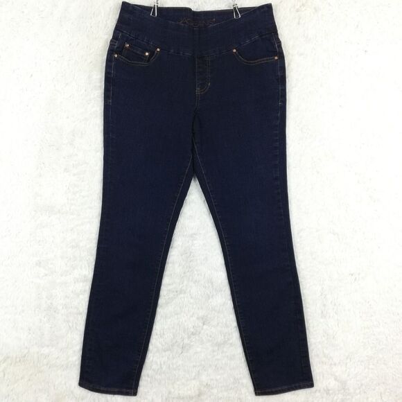 Jag Womens Jeans High‎ Rise Skinny Blue Denim Pull On Dark Wash Stretch 10 - Picture 1 of 11